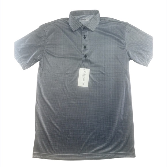 NWT Collars & Co Men's Dress Collar Polo ShirtSize MediumGray